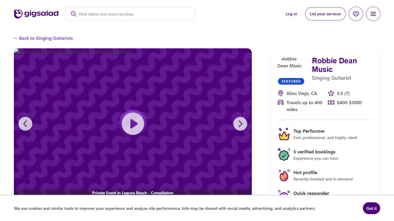 Hire Robbie Dean Music - Singing Guitarist in Aliso Viejo, CA | GigSalad